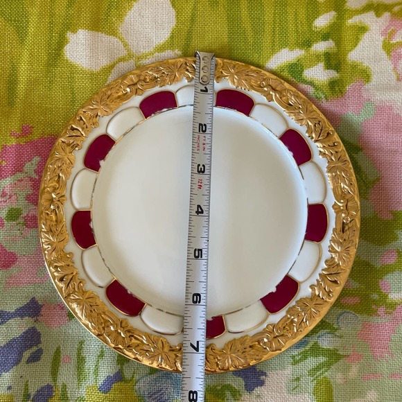 Vintage Meissen dessert plate rare golden Pink and Gold - Picture 6 of 11